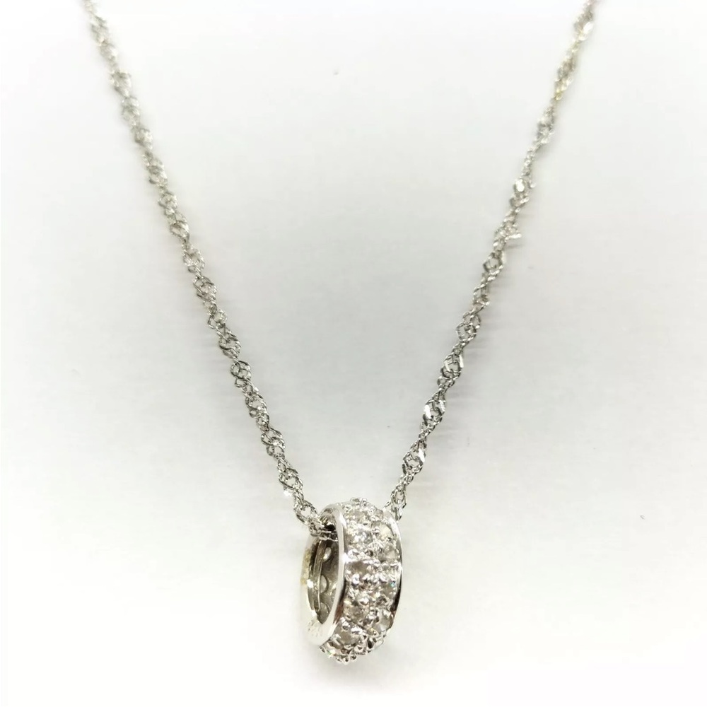 18K Jewelry Pendant Necklace Diamond 0.28ct White Gold 1318618
